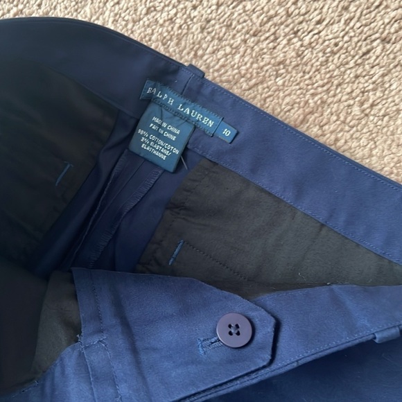 Ralph Lauren Navy Blue Wide/Straight Leg Trouser Chino Pants - Picture 5 of 8